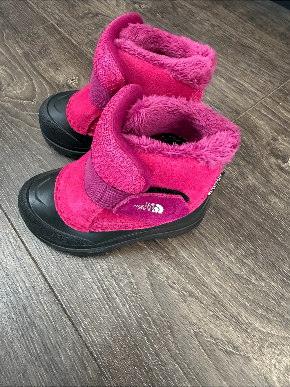 The North Face Hot Pink Fleece-Lined Kids Boots